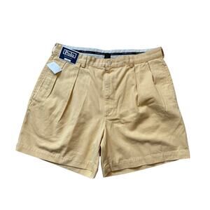 POLO Ralph Lauren Pleated Mens Shorts, Size 36 Yellow; Classic styling, NWT